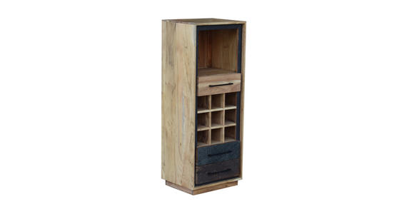 WEINREGAL  50/130/40 cm  - Dunkelgrau/Schwarz, Trend, Holz/Metall (50/130/40cm) - Landscape