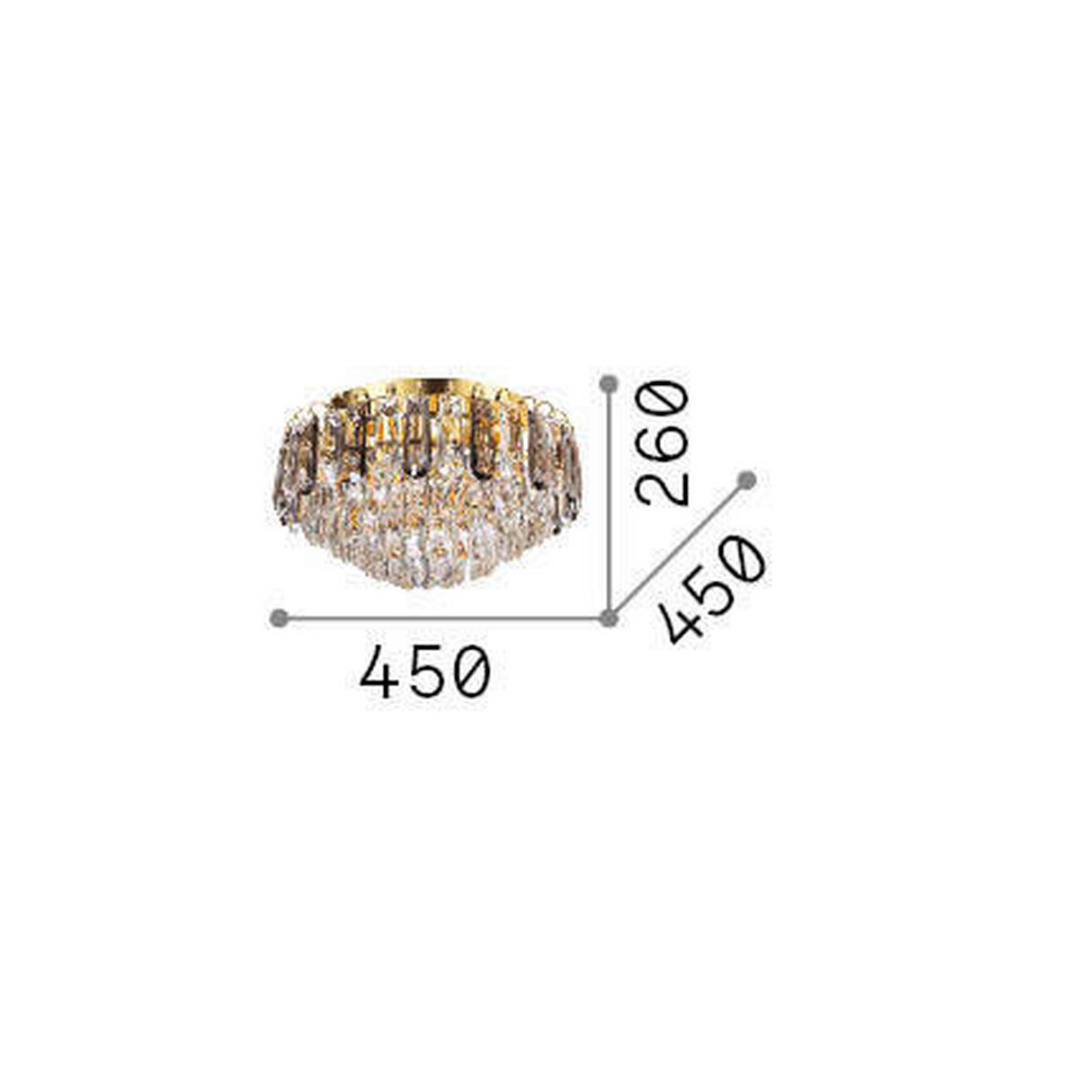 LED-DECKENLEUCHTE 45/26 cm   - Goldfarben, KONVENTIONELL, Glas/Metall (45/26cm) - Ideal Lux