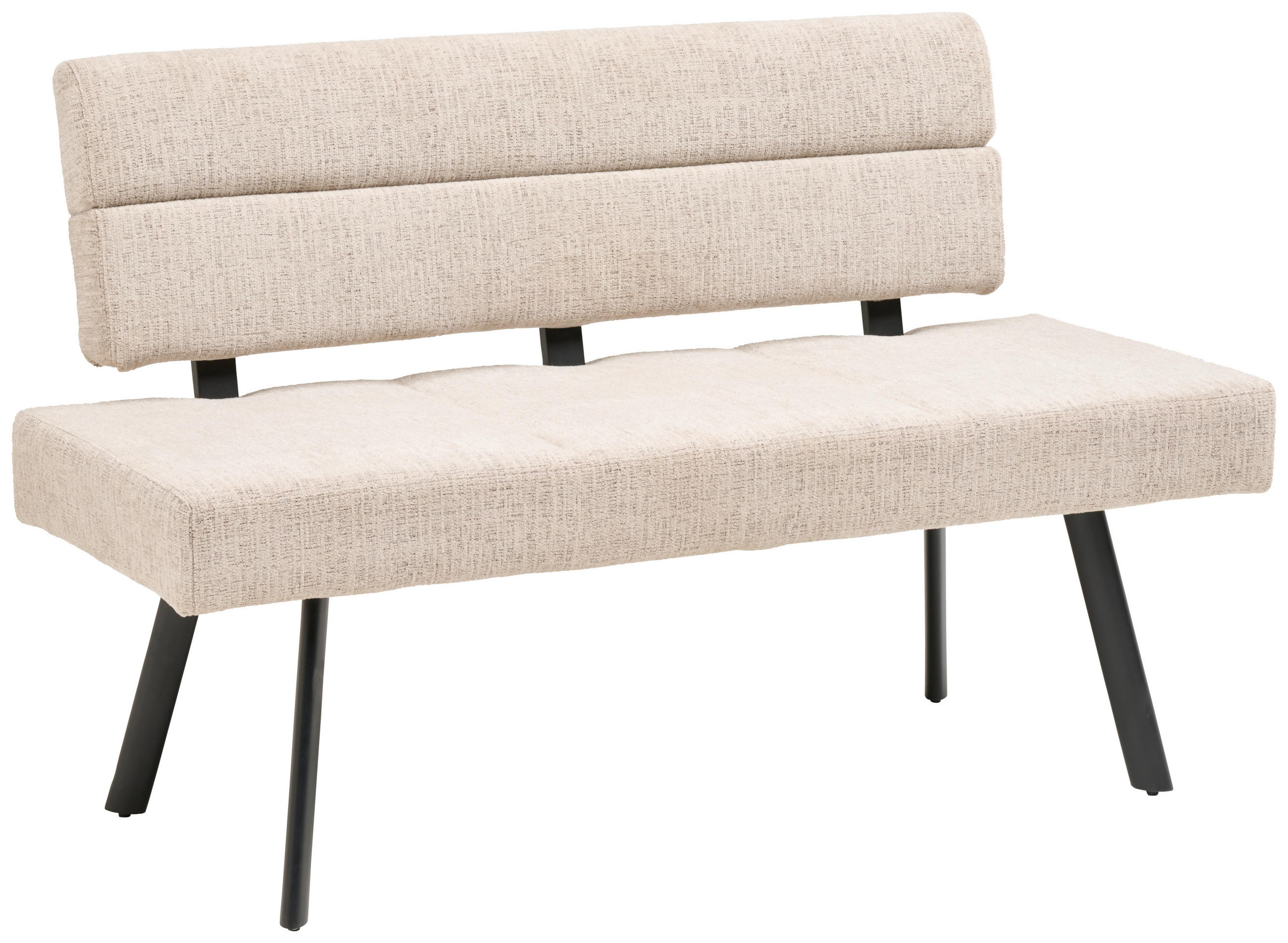 SITZBANK in Metall, Textil Beige  - Beige/Schwarz, KONVENTIONELL, Textil/Metall (140/88/62cm) - MID.YOU