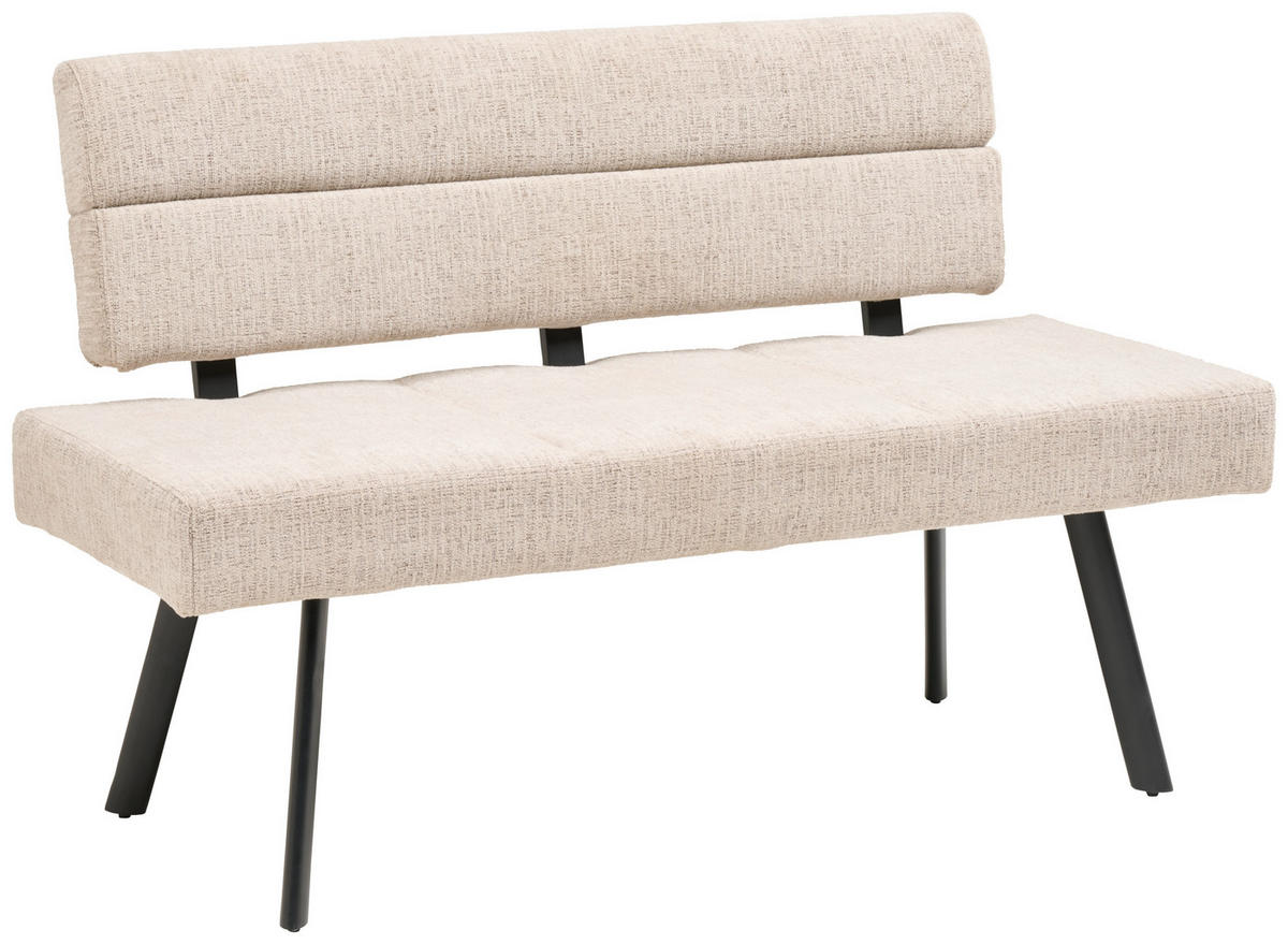 SITZBANK 140/88/62 cm Webstoff Beige  - Beige/Schwarz, KONVENTIONELL, Textil/Metall (140/88/62cm) - MID.YOU