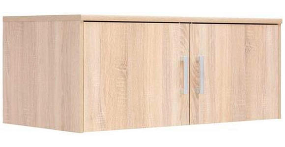 AUFSATZSCHRANK 106/43/54 cm  - Silberfarben/Sonoma Eiche, Basics, Holzwerkstoff/Metall (106/43/54cm) - Xora