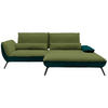 ECKSOFA in Flachgewebe Grün  - Schwarz/Grün, Design, Textil/Metall (273/191cm) - Moderano