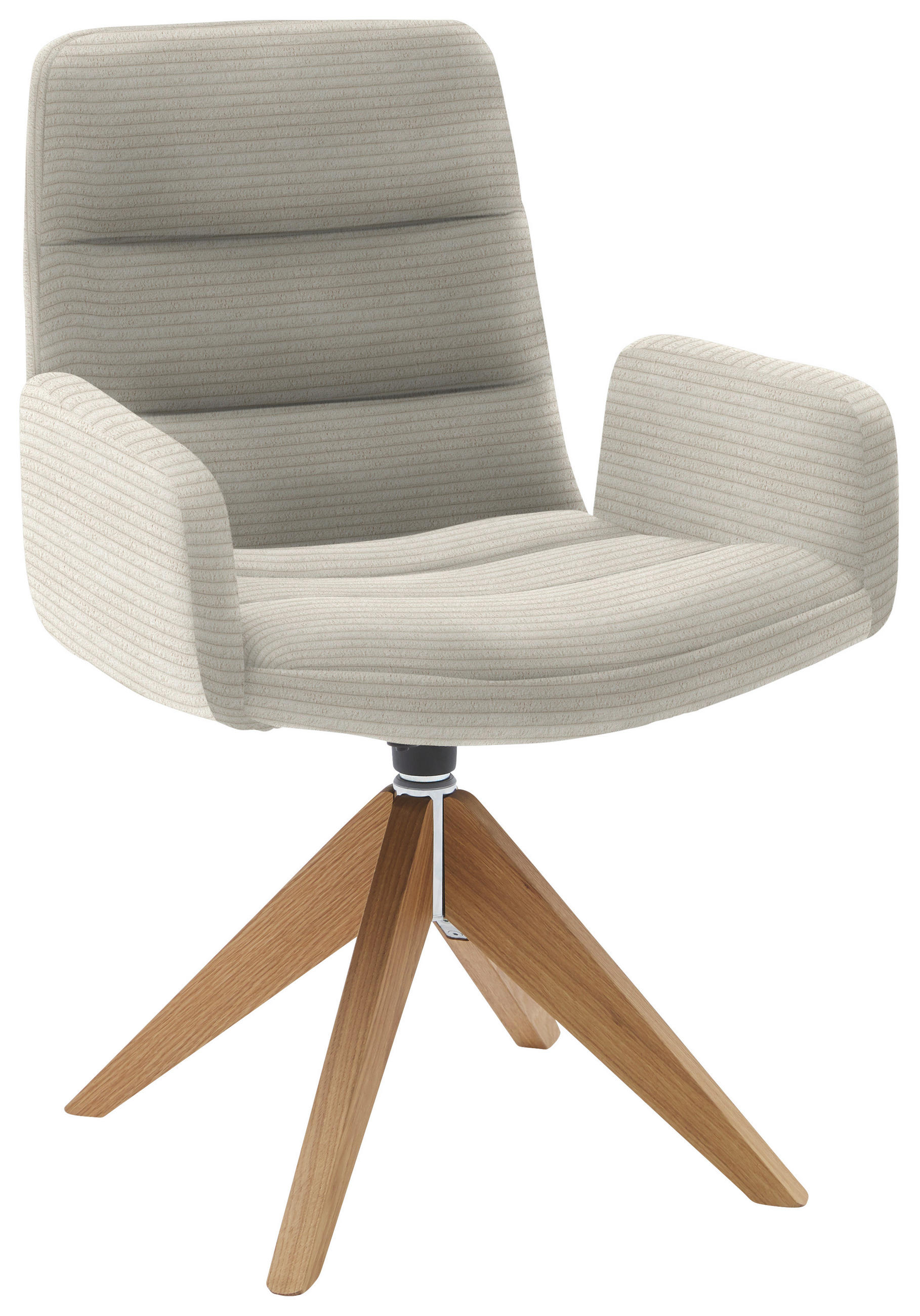 ARMLEHNSTUHL  in Cord  - Naturfarben, Design, Holz/Textil (61/88/66cm) - Dieter Knoll