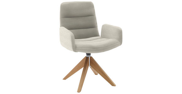 ARMLEHNSTUHL  in Cord  - Naturfarben, Design, Holz/Textil (61/88/66cm) - Dieter Knoll