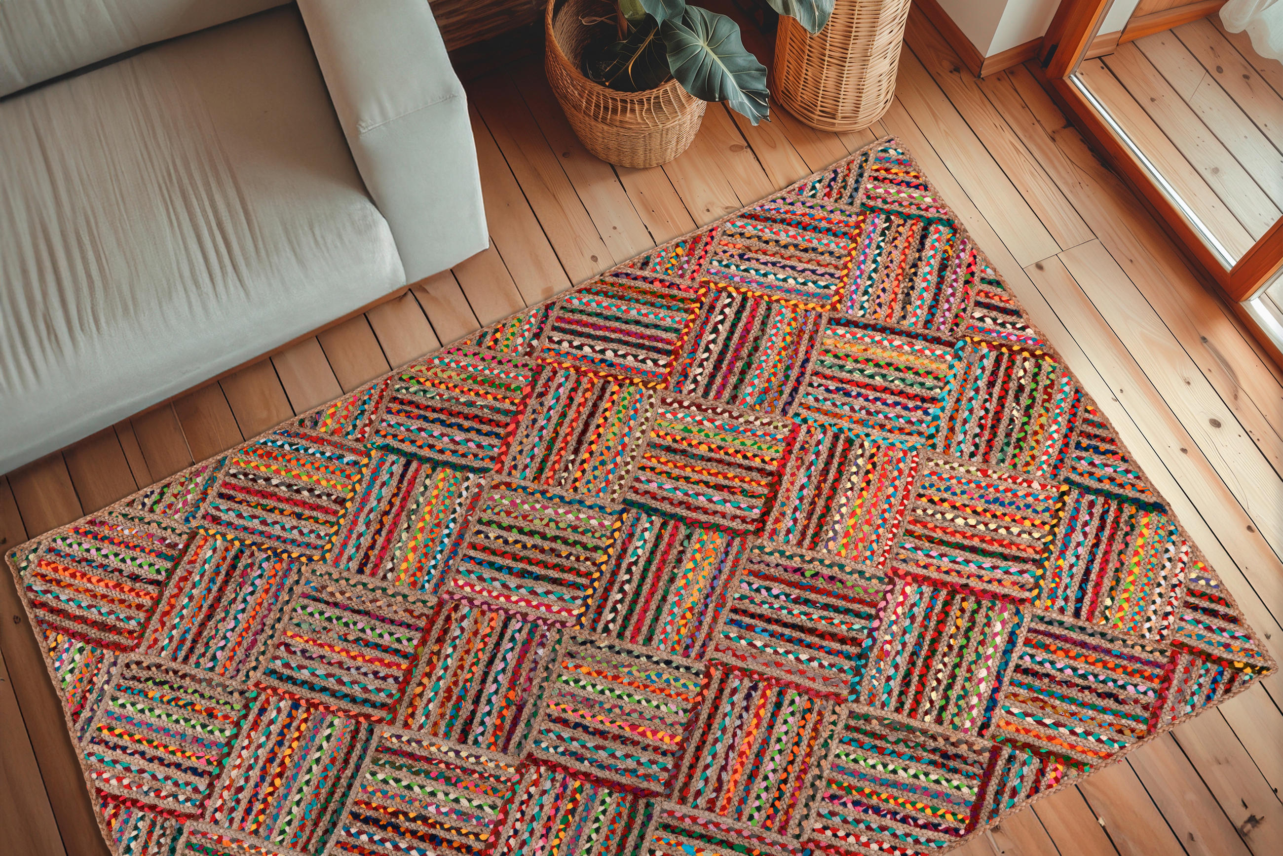 PLOCHO TKANÝ KOBEREC, 80/150 cm, viacfarebná, červená - viacfarebná/červená, Basics, textil (80/150cm)