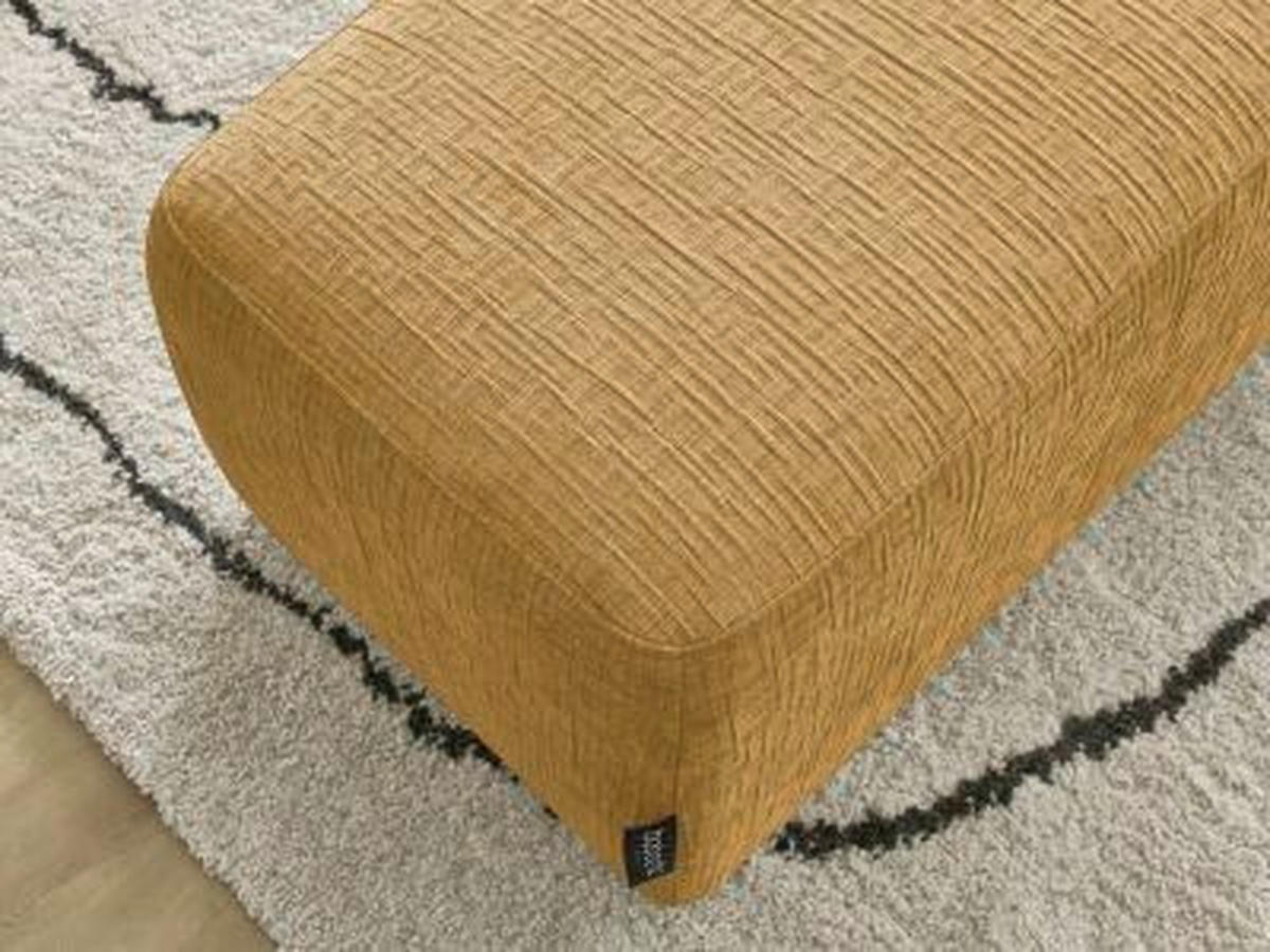 HOCKER ATILLA Struktur Gelb  - Gelb/Schwarz, MODERN, Kunststoff/Textil (92/44/48cm)