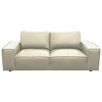 3-SITZER-SOFA VIVO Echtleder Hellgrau  - Hellgrau/Schwarz, Design, Leder/Kunststoff (236/76/96cm) - MID.YOU
