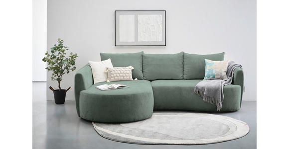ECKSOFA  in Chenille Dunkelgrün  - Dunkelgrün/Schwarz, MODERN, Kunststoff/Textil (179/287cm) - Carryhome