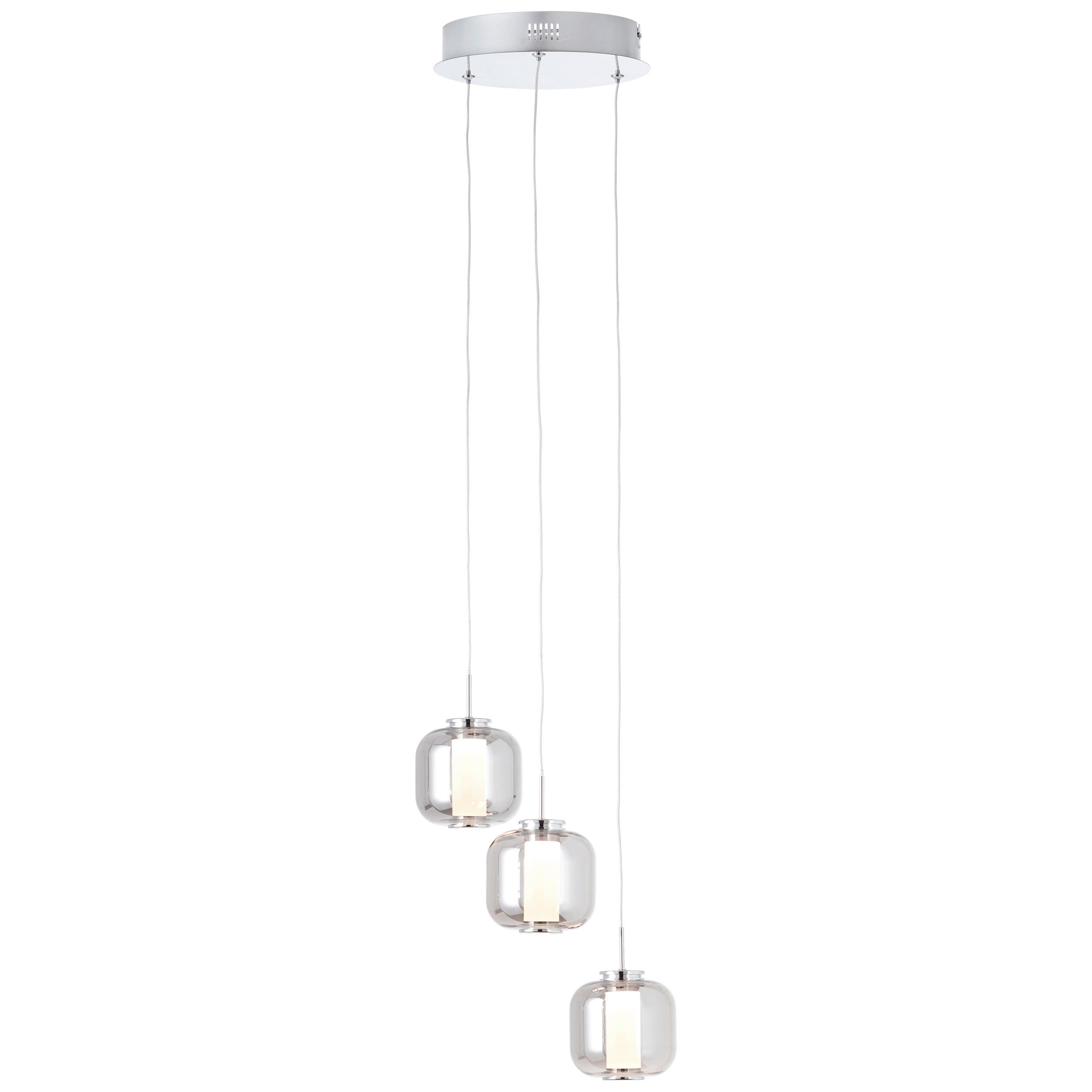 LED-HÄNGELEUCHTE Rafa 22/125 cm   - Chromfarben/Grau, Design, Glas/Kunststoff (22/125cm)
