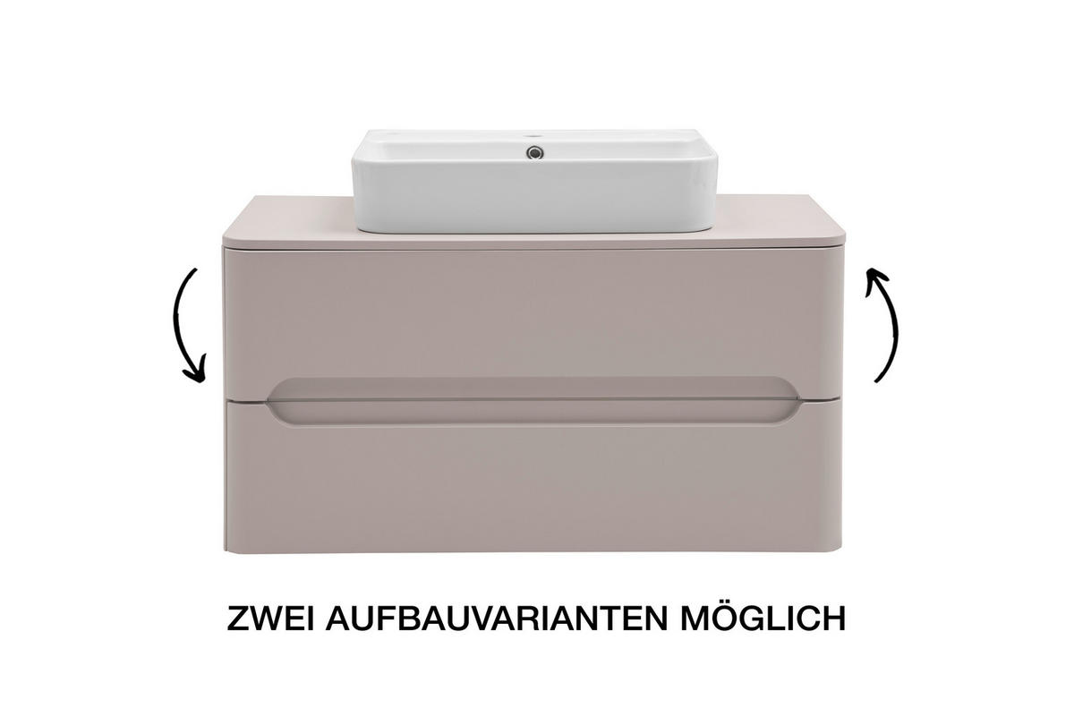 WASCHTISCHKOMBI 101 cm  - Kaschmir/Weiß, KONVENTIONELL, Keramik/Holzwerkstoff (101cm) - Xora