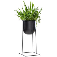 BLUMENTOPF   - Schwarz, Basics, Metall (19/40cm) - Ambia Home