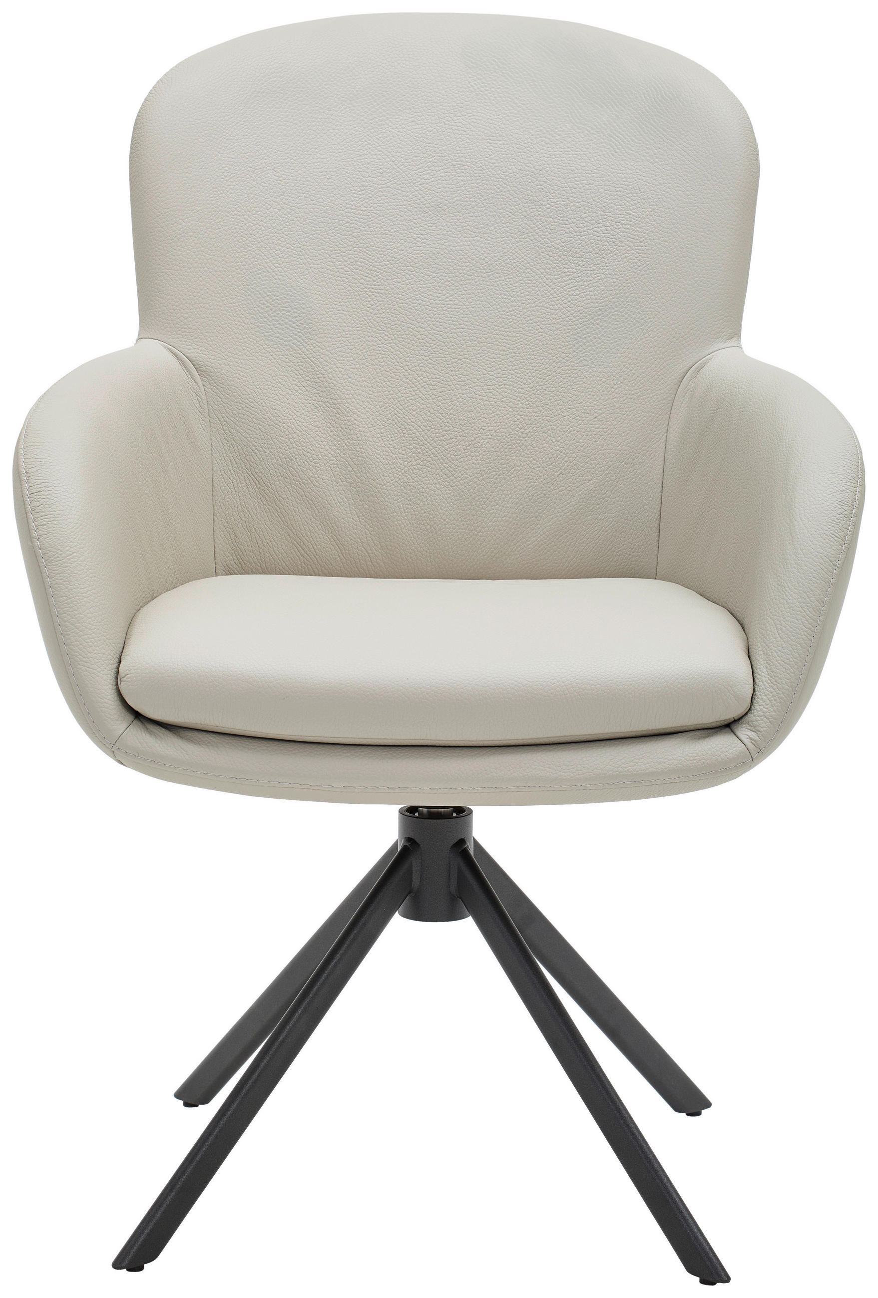 Thumbnail - Bert Plantagie Armlehnstuhl, Cappuccino, Graubraun, Leder, Echtleder, Semi-Anilinleder, Rundrohr, A-Form, Stativgestell,...