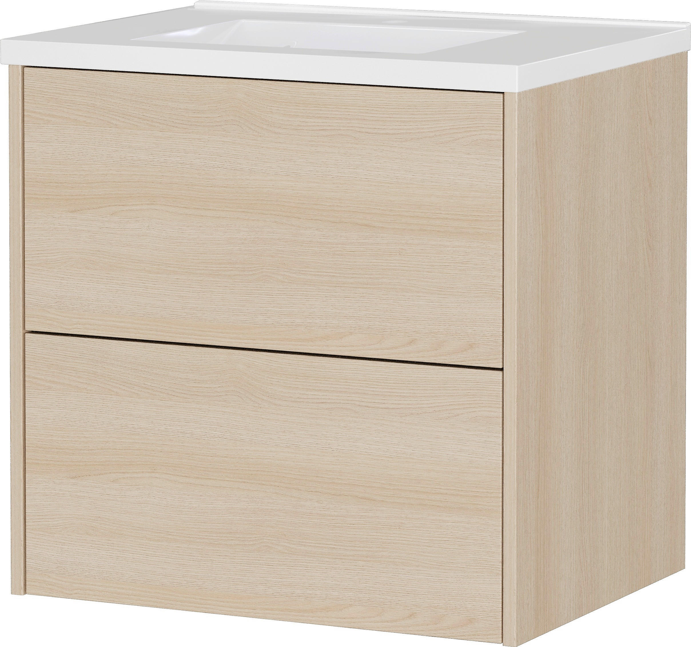 WASCHTISCHKOMBI  - Eichefarben, Design, Keramik/Holzwerkstoff (61/61/46cm) - Germania