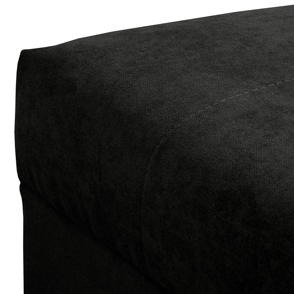 ECKSOFA inkl. Hocker Ariella Schwarz Mikrofaser Rückenkissen, Hocker  - Schwarz/Naturfarben, Design, Holz/Textil (161/231cm) - Livetastic