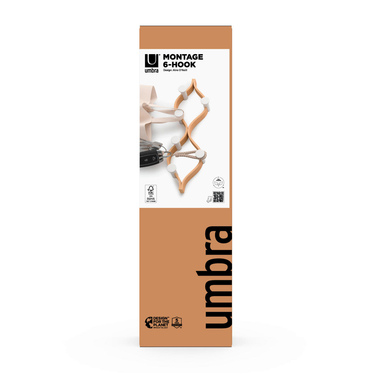 DAŠČICA ZA ODLAGANJE KAPUTA  bela, boja bukve  drvo, plastika  - boja bukve/bela, Konvencionalno, drvo/plastika (43/13/6cm) - Umbra