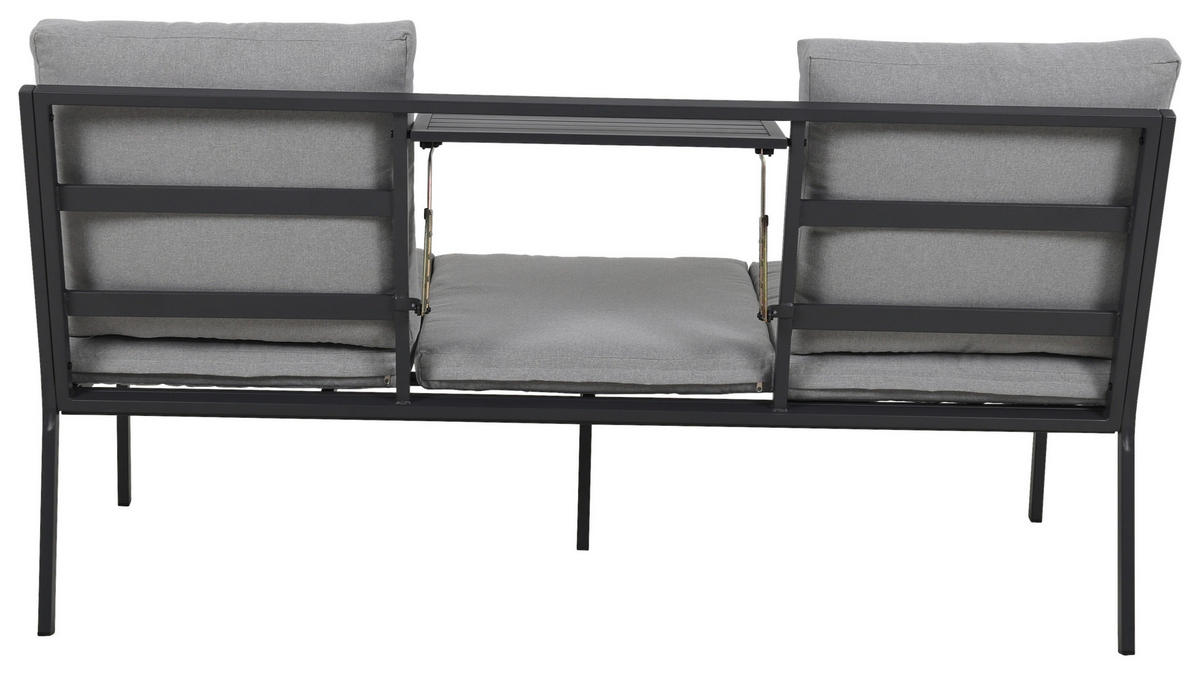 GARTENSET Webstoff Eisen  - Grau, Design, Textil/Metall (165/77/84cm) - Ambia Garden