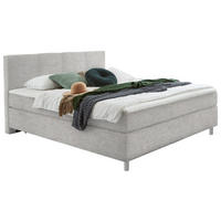 BOXSPRINGBETT 140/200 cm  in Hellgrau  - Chromfarben/Hellgrau, Konventionell, Kunststoff/Textil (140/200cm) - Hom`in