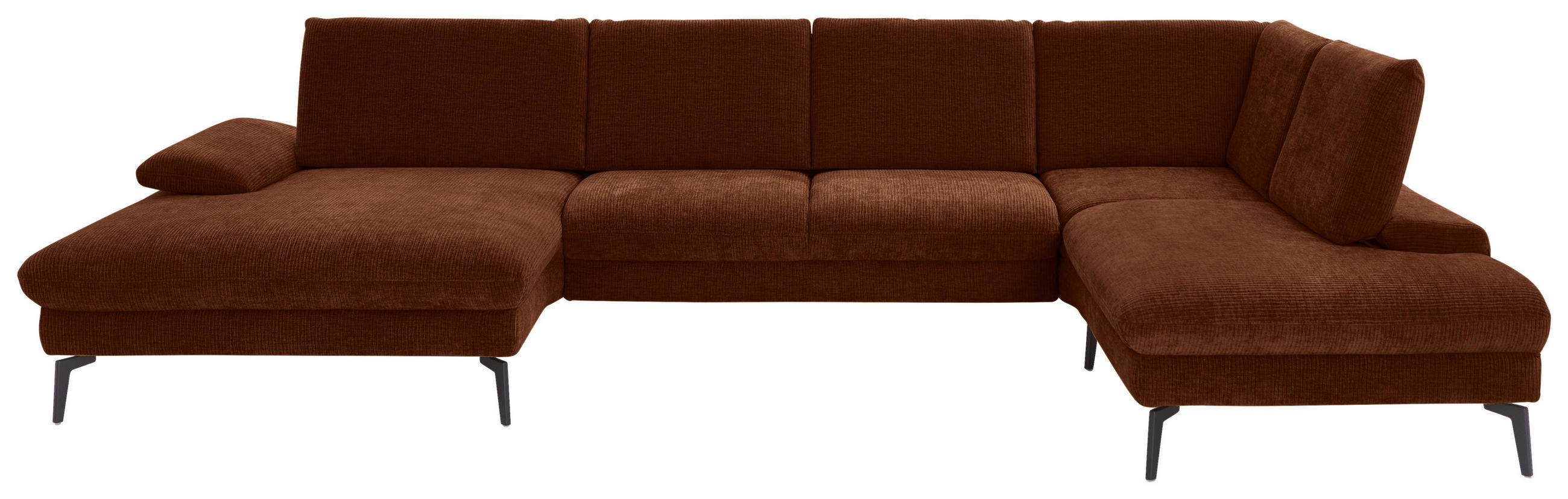 WOHNLANDSCHAFT in Webstoff Rostfarben  - Rostfarben/Schwarz, Design, Textil/Metall (157/354/208cm) - Dieter Knoll
