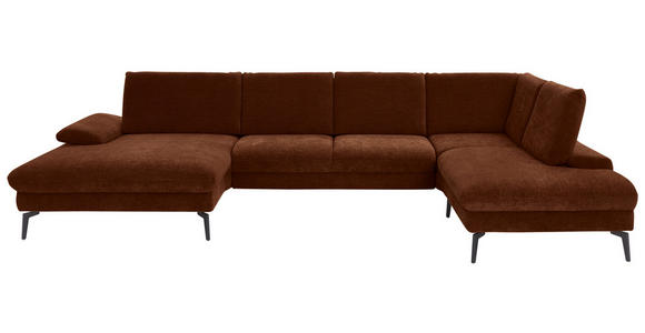 WOHNLANDSCHAFT in Webstoff Rostfarben  - Rostfarben/Schwarz, Design, Textil/Metall (157/354/208cm) - Dieter Knoll