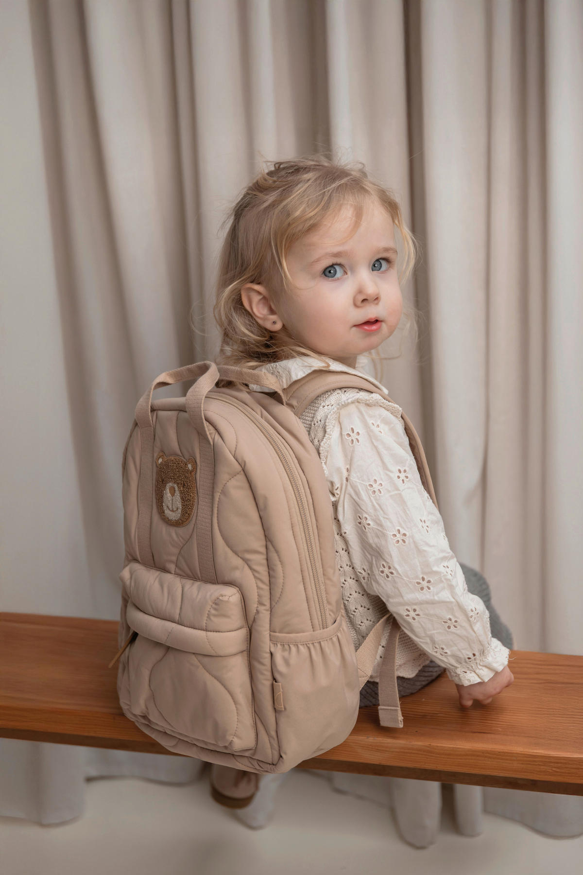 KINDERRUCKSACK Mila  - Sandfarben, Basics, Textil (25/32/12cm) - Koelstra