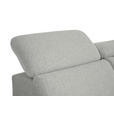 ECKSOFA Hellgrau Webstoff  - Hellgrau/Schwarz, Design, Textil/Metall (296/188cm) - Xora