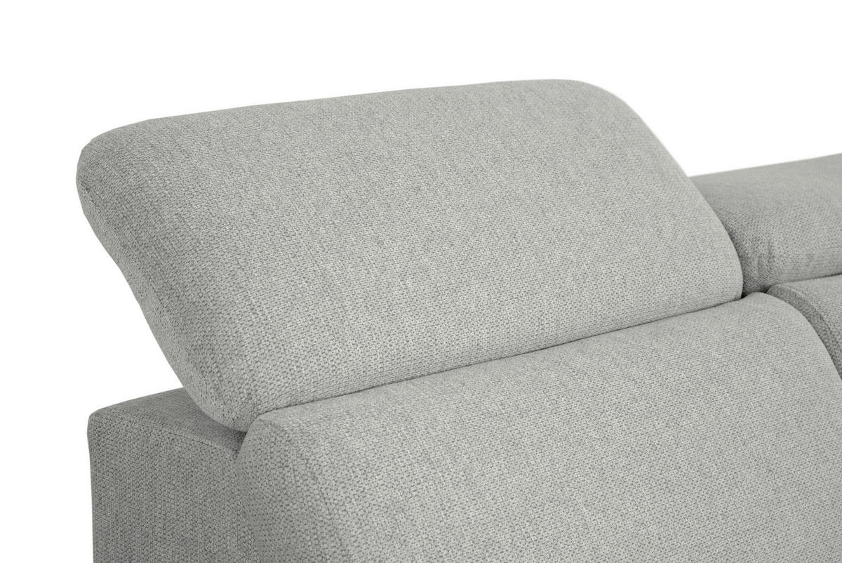 ECKSOFA in Webstoff Graublau  - Graublau/Schwarz, Design, Textil/Metall (296/188cm) - Livetastic