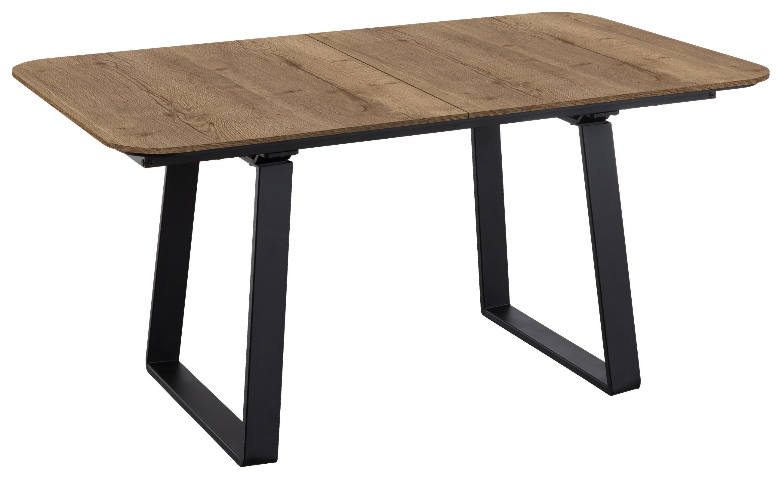 ESSTISCH Schwarz, Eiche dunkel rechteckig  ausziehbar, in verschiedenen Größen erhältlich, in verschiedenen Holzdekoren erhältlich  - Eiche dunkel/Schwarz, Basics, Holzwerkstoff/Metall (200-250/95/76cm) - Celina Home