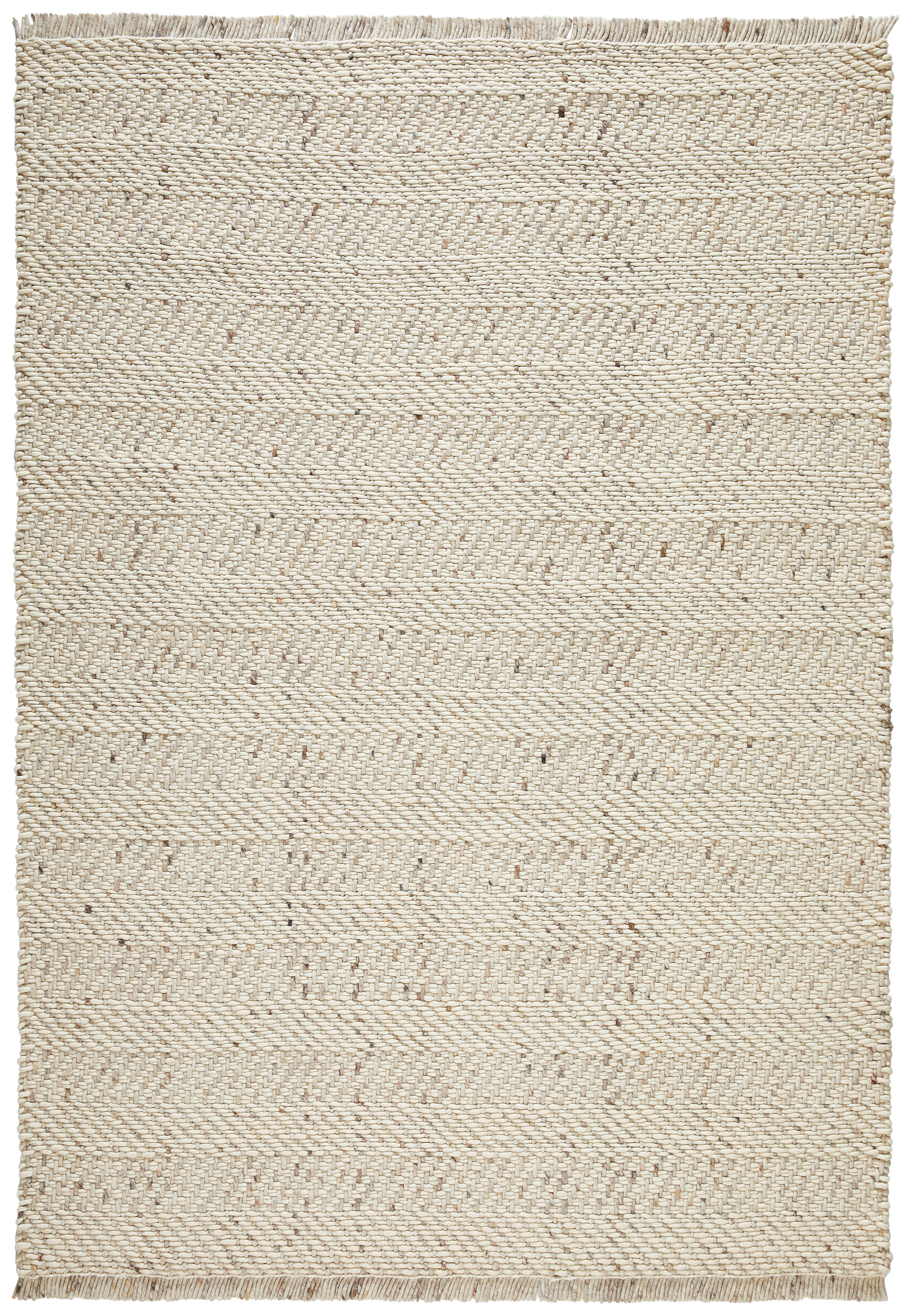 HANDWEBTEPPICH 130/190 cm  - Beige/Weiß, Basics, Textil (130/190cm) - Linea Natura
