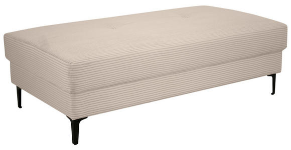 HOCKER Velours Beige  - Beige/Schwarz, Design, Textil/Metall (140/45/80cm) - Xora