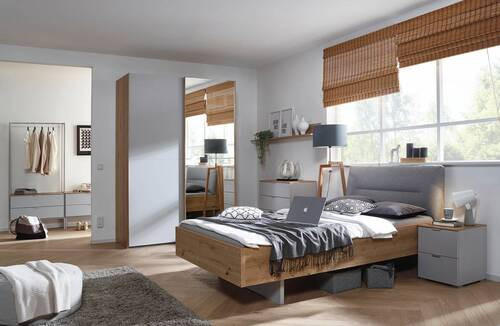 BETT 120/200 cm Graphitfarben, Grau, Eiche Artisan  - Graphitfarben/Eiche Artisan, Trend, Textil (120/200cm) - Stylife