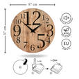 WANDUHR 57 cm   - Kastanieneichefarben/Schwarz, Basics, Holzwerkstoff/Kunststoff (57cm) - Ambia Home