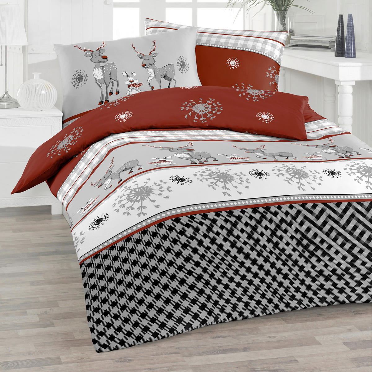 BETTWÄSCHE Flanell 140/200 cm  - Weinrot, Design, Textil (140/200cm) - Florella