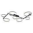 LED-DECKENLEUCHTE 118/127/12 cm  - Schwarz, Design, Kunststoff/Metall (118/127/12cm) - Novel