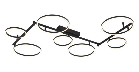 LED-DECKENLEUCHTE 118/127/12 cm  - Schwarz, Design, Kunststoff/Metall (118/127/12cm) - Novel