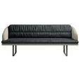 SITZBANK 255/89/68 cm Velours, Flachgewebe Dunkelgrau, Graugrün Metall  - Dunkelgrau/Schwarz, Design, Textil/Metall (255/89/68cm) - Dieter Knoll