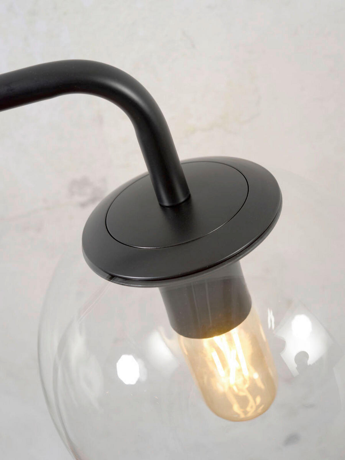 STOLNÍ LAMPA, nástěnný stmívač, 32/20/53 cm - černá/průhledné, Trend, sklo (32/20/53cm) - It's about Romi