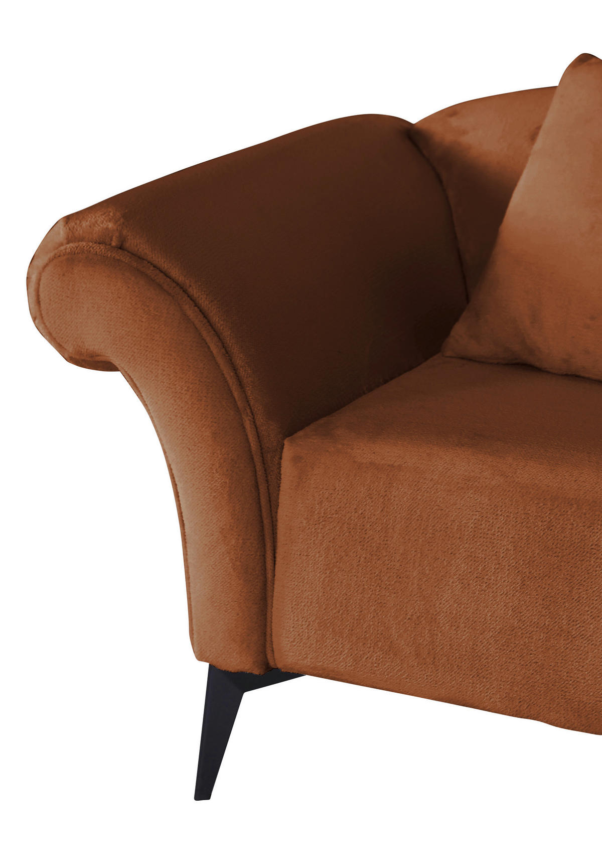 SESSEL Chenille Kupferfarben    - Schwarz/Kupferfarben, Design, Textil/Metall (138/83/85cm)