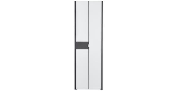 GARDEROBENSCHRANK Graphitfarben, Weiß - Alufarben/Graphitfarben, Design, Glas/Holzwerkstoff (62/199/40cm) - Voleo