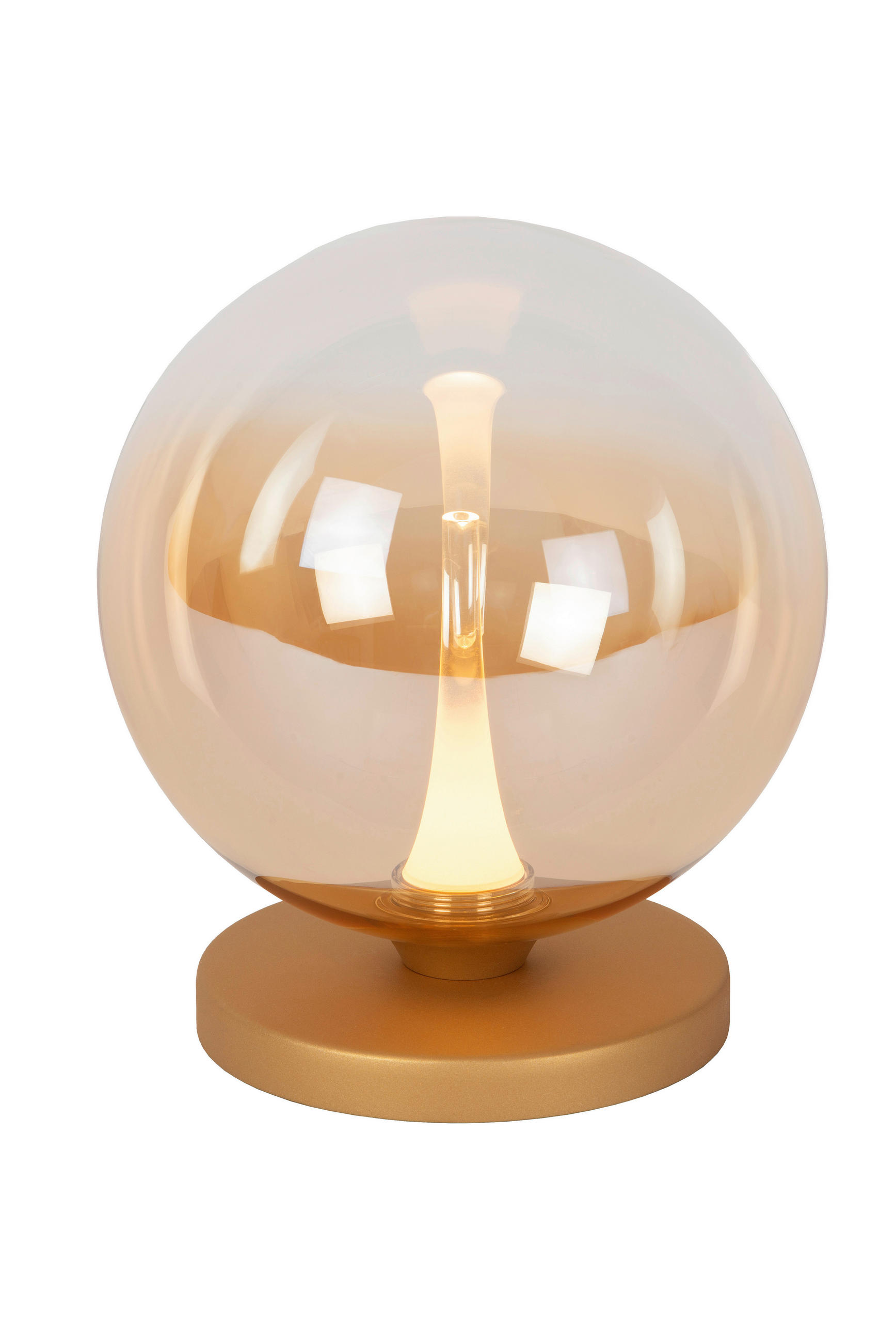 LED-TISCHLEUCHTE GISELA 16/16/17.5 cm  - Schwarz/Orange, Design, Glas (16/16/17.5cm) - Lucide