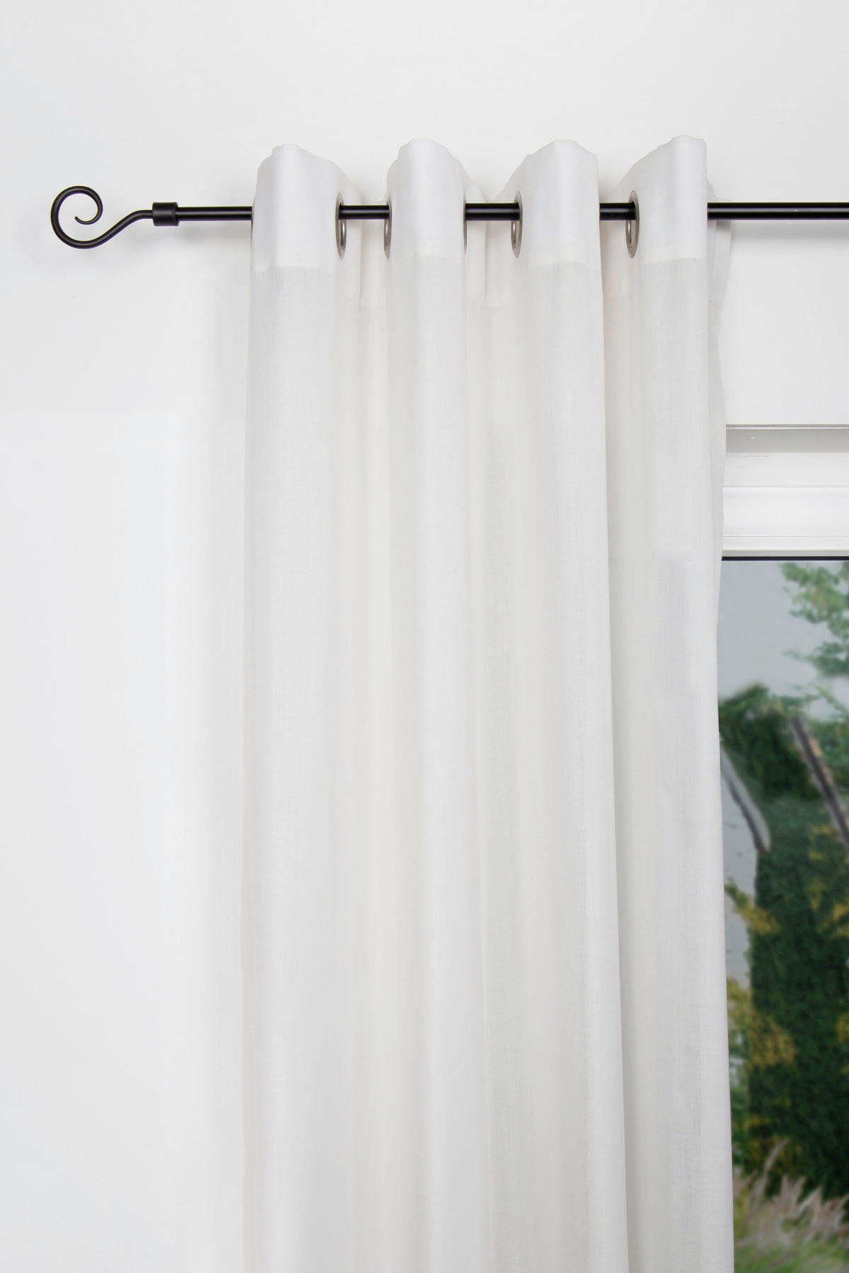 VORHANGSTANGENSET  130 cm  - Schwarz, Basics, Metall (130cm)