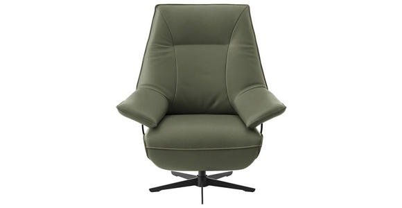 RELAXSESSEL in Leder Grün  - Beige/Schwarz, Design, Leder/Metall (92/79/82cm) - Dieter Knoll