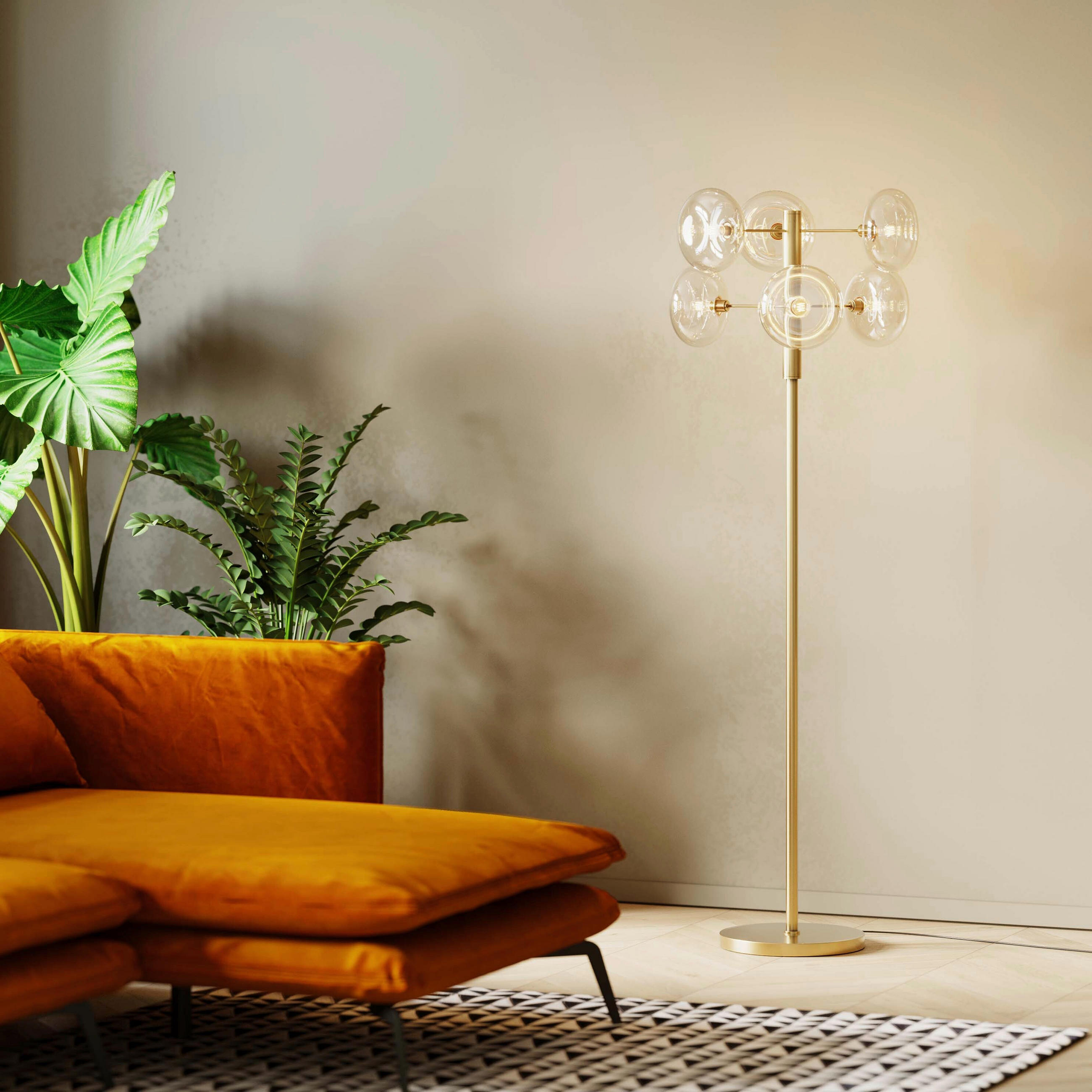 STEHLEUCHTE  43/163/43 cm   - Bronzefarben, MODERN, Glas/Metall (43/163/43cm) - Kare-Design