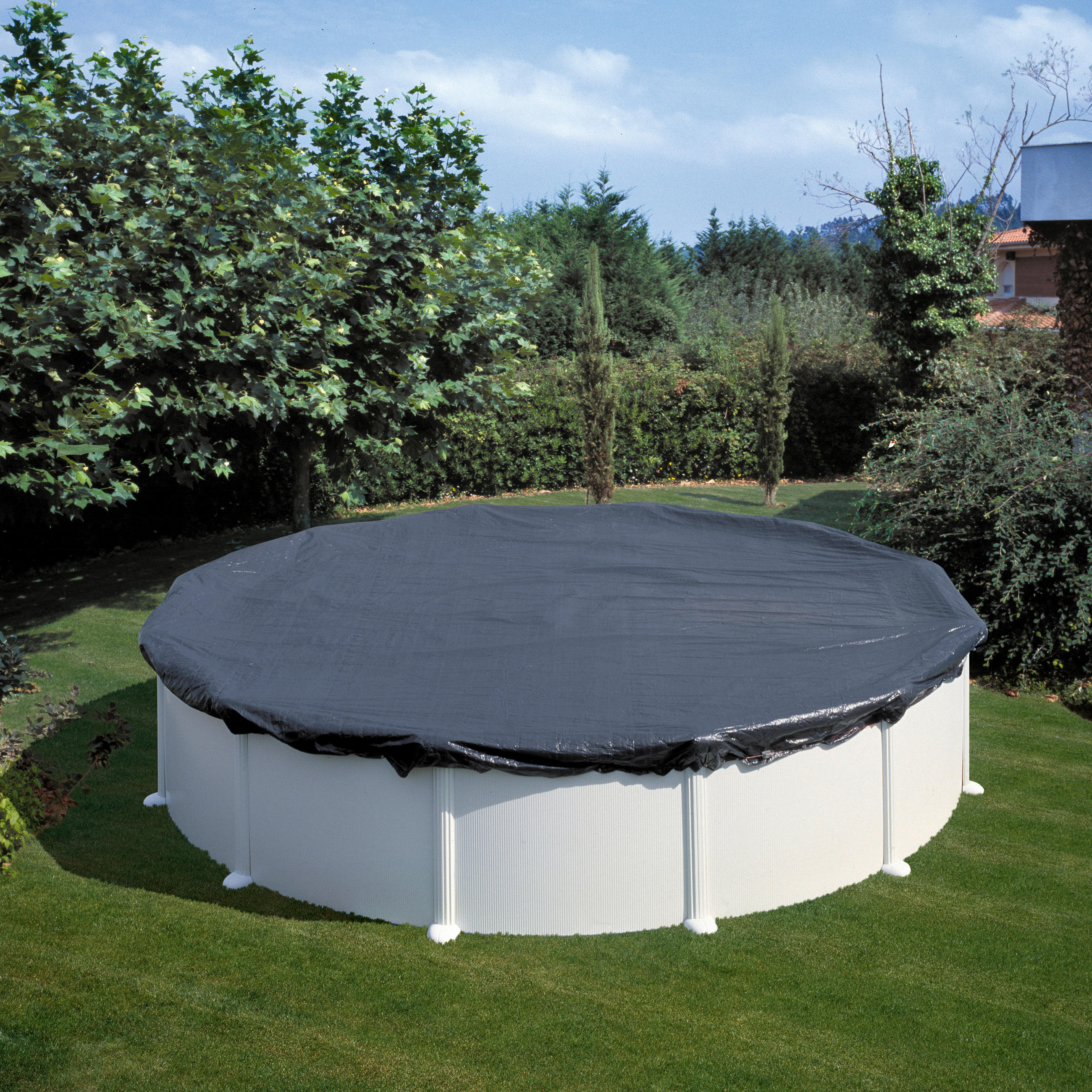 POOLABDECKPLANE 540 cm  - Schwarz, KONVENTIONELL, Kunststoff (540cm) - Gre