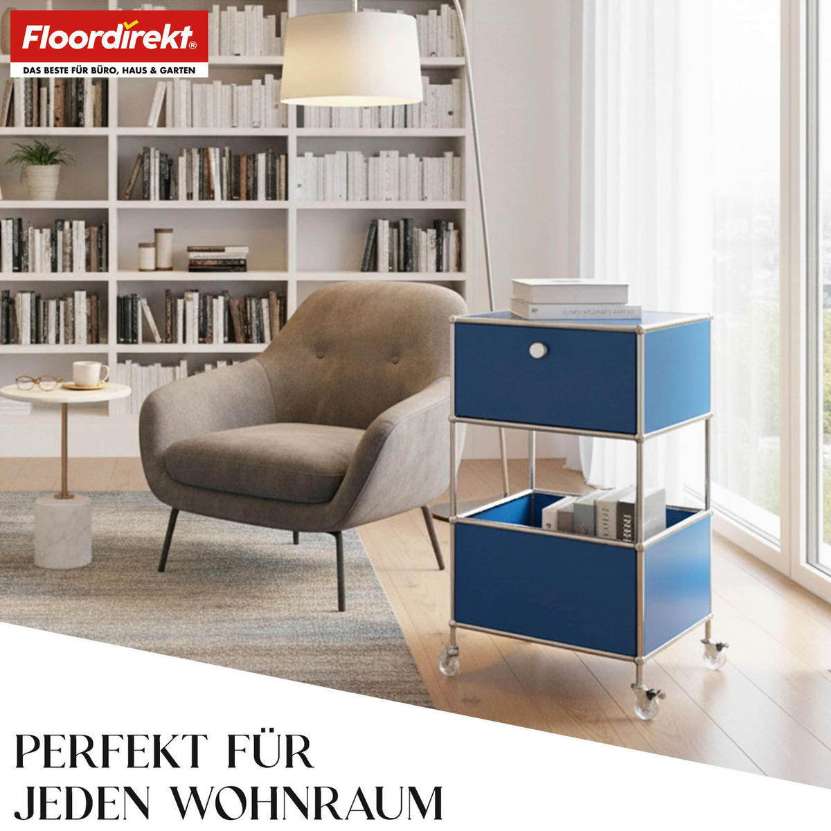 STANDREGAL Blau  - Blau, Basics, Metall (40/69/40cm) - Floordirekt