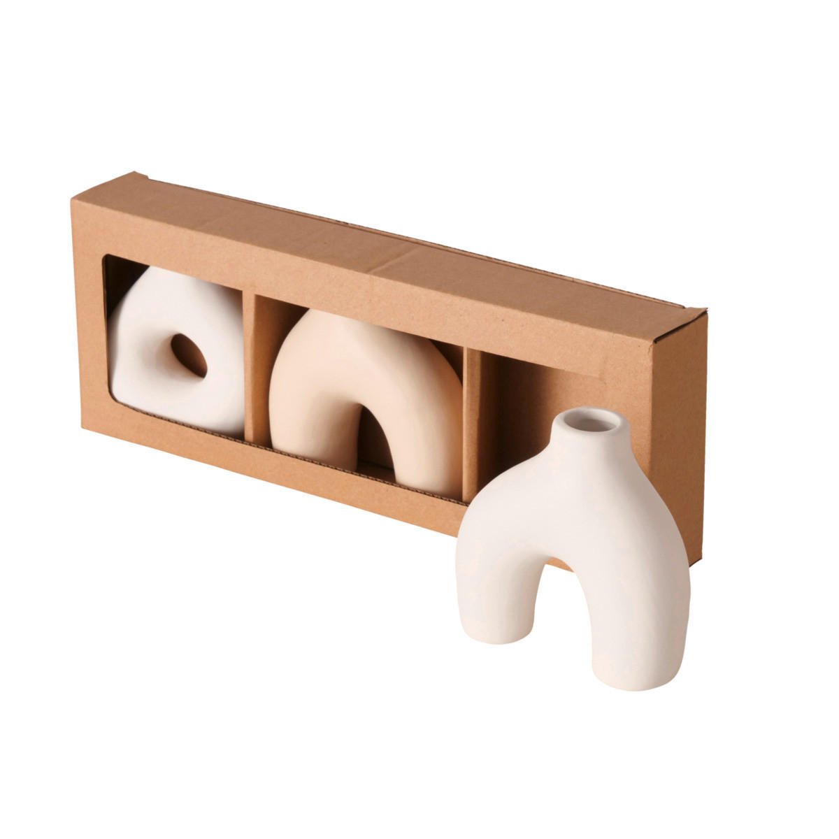 VASE 10 cm  - Beige/Weiß, Basics, Keramik (10/3,5/10cm) - Boltze Home