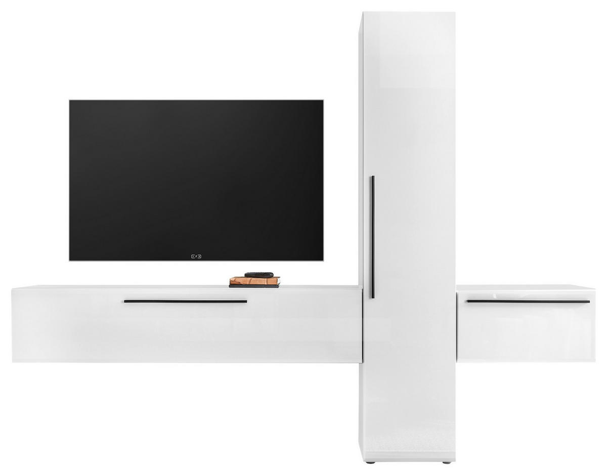 WOHNWAND  in Weiß  250/196/40 cm  - Anthrazit/Weiß, Design, Holzwerkstoff/Kunststoff (250/196/40cm) - Livetastic