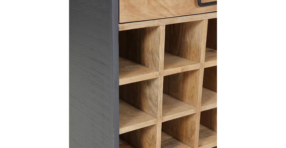 BOOTSREGAL Mangoholz massiv Anthrazit, Naturfarben  - Anthrazit/Schwarz, LIFESTYLE, Holz/Holzwerkstoff (60/182/36cm) - Landscape