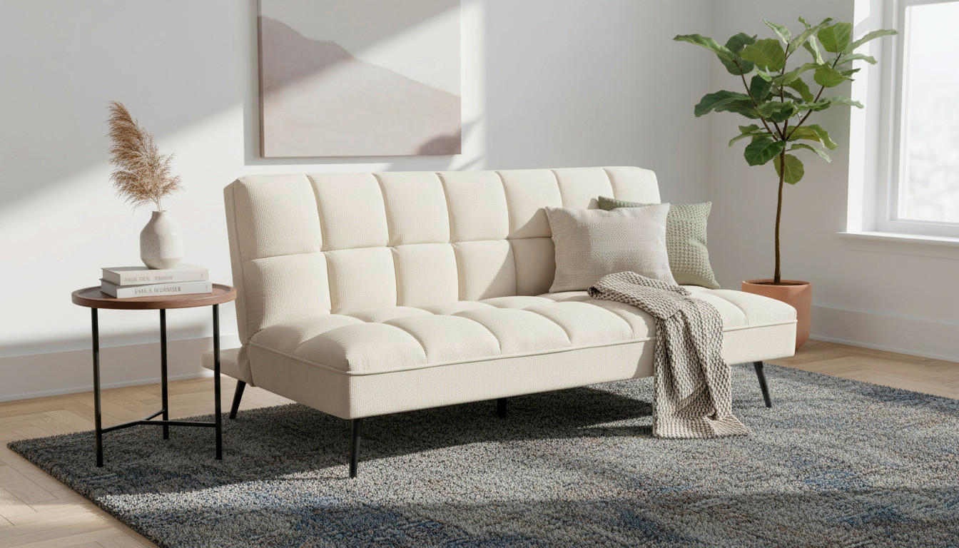MID.YOU ROZKLÁDACÍ POHOVKA, textil, krémová