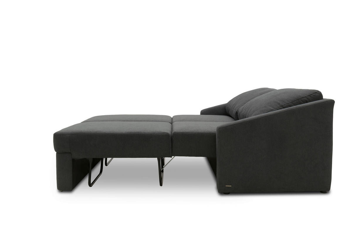 SCHLAFSOFA Mikrofaser Dunkelgrau  - Dunkelgrau/Beige, Basics, Kunststoff/Textil (168/86/96cm) - MID.YOU