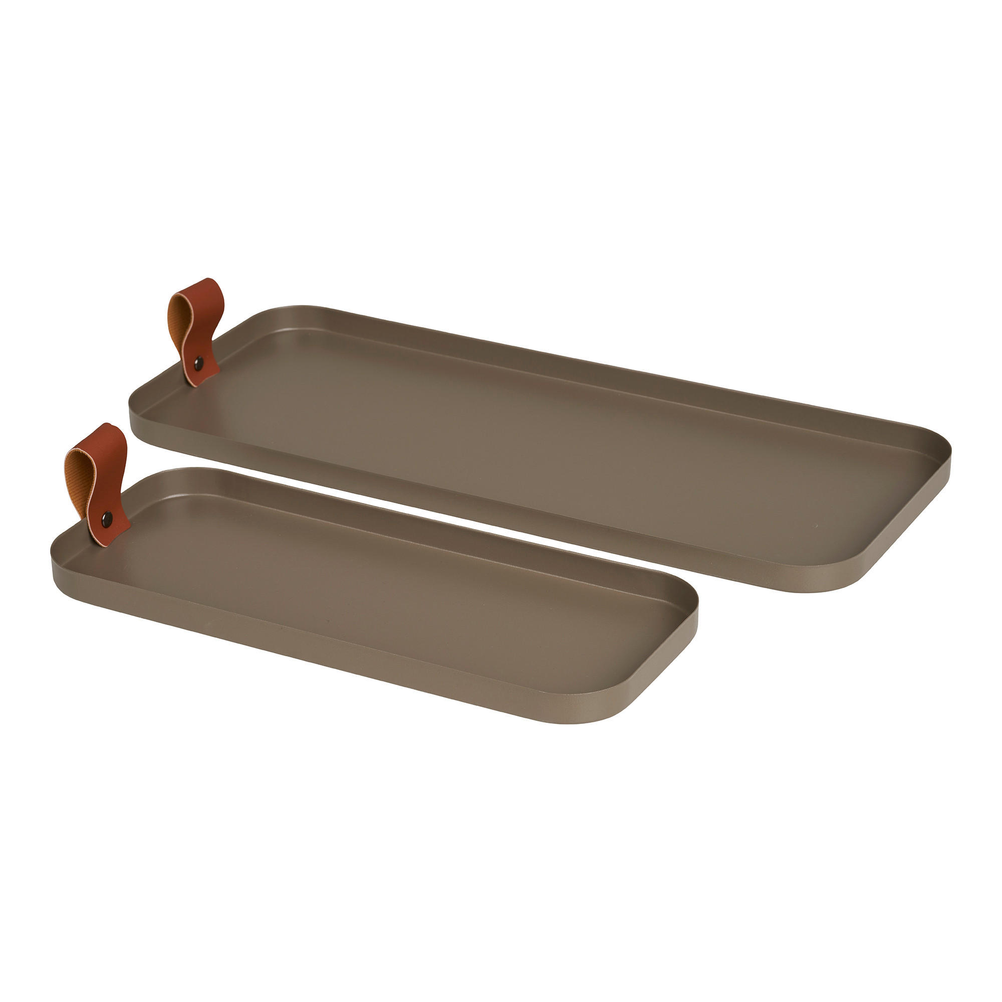 SERVIERTABLETT-SET     - Braun, Basics, Textil/Metall